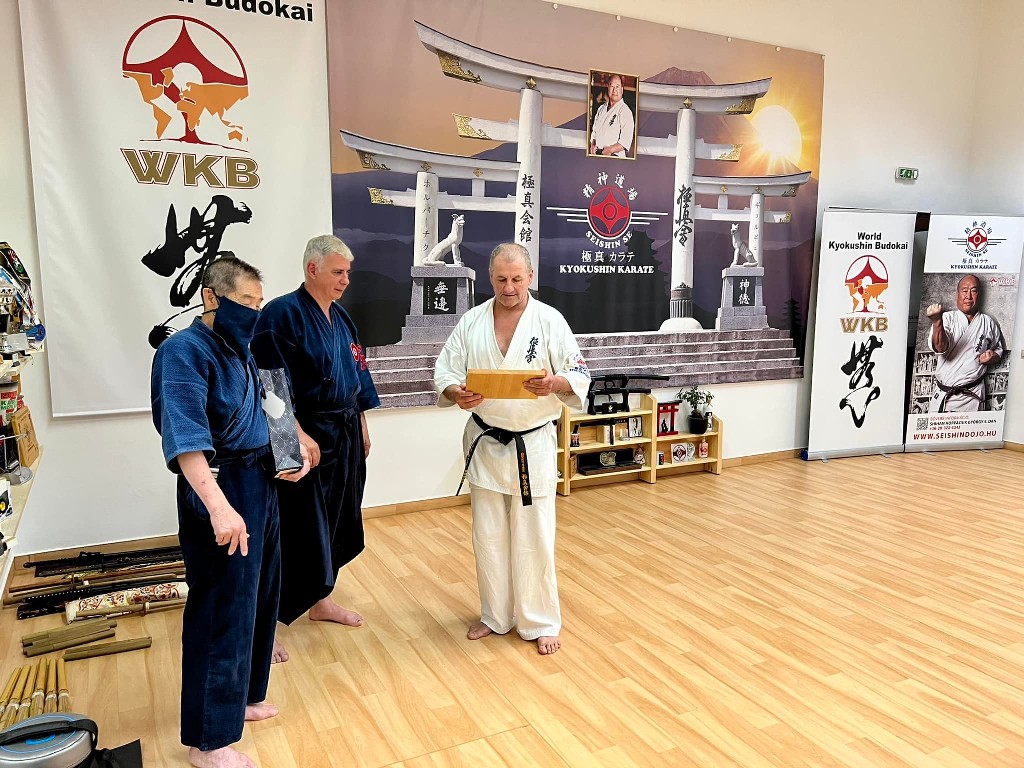 Soshi Tanaka Koshiro látogatása a Seishin Dojoban